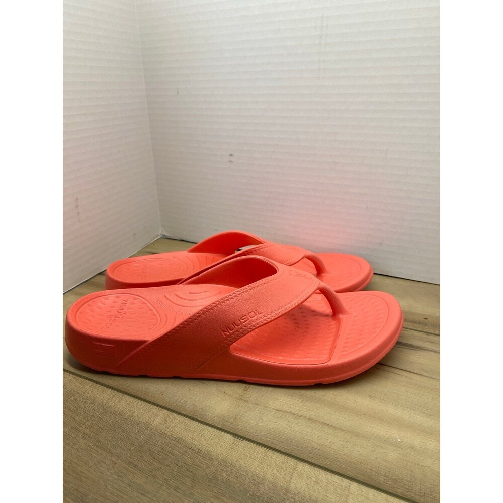 Nuusol slip on coral flip flops 11